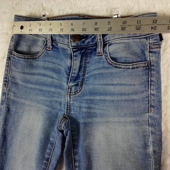 American‎ Eagle Womens Jeans Jeggings Blue Denim Light Wash Super Stretch 0 - Picture 7 of 13